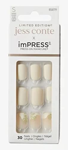 Kiss imPRESS press-on manikura mat krema kratke dužine nokti IM14X Byron Bay Jess Conte x ograničeno izdanje, 1 Fl oz
