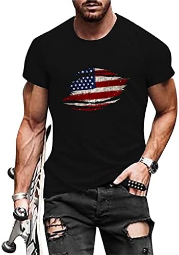 XXBR-ove majice za nezavisnost, sportska američka zastava Ispis majica kratkih rukava Stars and Stripes Sport ShirtsFlower majica