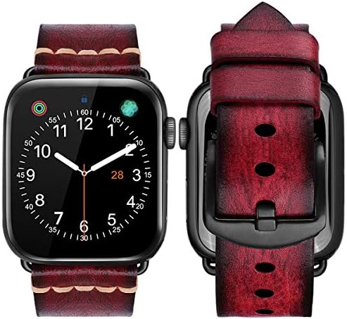 Mrotech kožni pojas kompatibilan sa Apple Watch Band 49mm 45mm 44mm 42mm originalni kožni kaiš vintage za zamjenu za iwatch se se2
