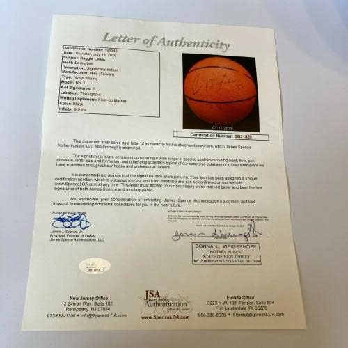 Rijetki reggie Lewis Single potpisan Nike Košarka Boston Celtics JSA COA - AUTOGREM košarke
