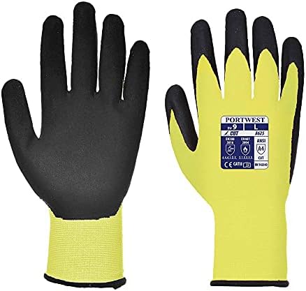 Portwest Vis-Tex Pu rukavice otporne na sečenje sigurnosne rukavice za rad sa zaštitnim rukavicama obložene ANSI 105, YellowBlack,