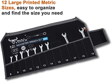 Bull Tools Retchet Rock Up Touch SAE / Metric 13/12 Pocket ručno izrađeni organizator Roll Up Torba za alat Prijenosni Easy Grip za