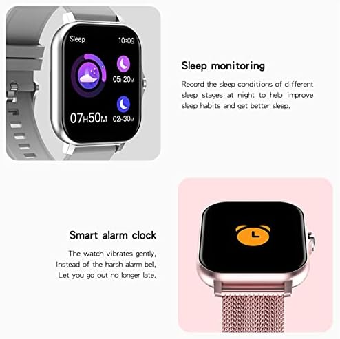Ylomay Smart Watch, 1,69 '' Kompletni ekran dodiruje sportske fitness pametni sat, bluetooth pedometar za otporne na otpornosti na vodu vodootporne pametne narukvice za muškarce žena
