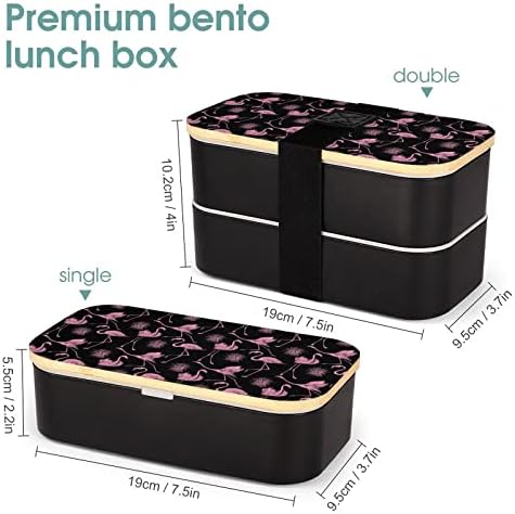 Flamingo trava dvostruki sloj Bento ručak sa posudom za pribor Set Spremnik za ručak uključuje 2 kontejnere
