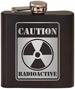 Funny oprez radioaktivnog nuklearnog zračenja nerđajućeg čelika Hip tikvica Premium mat crna čini veliki poklon za njega tata Otac