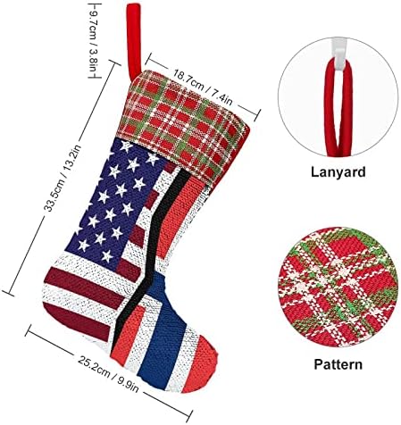 Sjedinjene Države i Norveška Zastava zastava Božićne prazničke čarape Reverzibilna boja Promjena čarobnih zaliha za Xmas Tree Kamin Viseće čarape