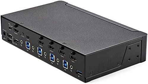 StarTech.com HDMI KVM prekidač sa 4 porta-Single Monitor 4K 60Hz Ultra HDR - desktop HDMI 2.0 KVM prekidač sa 2 porta USB 3.0 Hub i 4x USB 2.0 HID, Audio-hotkey Switching-TAA