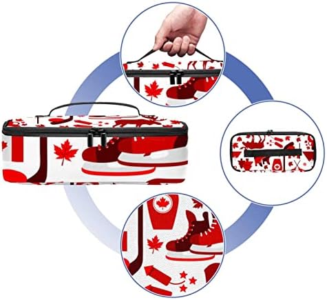 Tbouobt torba za ručak ženska izolovana termo kutija za ručak hladnjača torba za višekratnu upotrebu organizatorska torba, crveni uzorak crtića kanadska Zastava