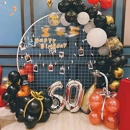 LANGXUN 6ft zlatni metalni komplet okruglog balonskog Luka, stalak za Zlatni krug mrežastog luka za svadbene dekoracije, dekoracije za rođendanske zabave, dekoracije za tuširanje beba, Maturalna zabava, dekoracija za pozadinu fotografija