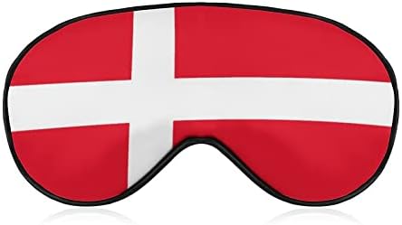 Danska Flag maska ​​za oči za spavanje zatamnjenje noćne očiju sa podesivim kaišem za muškarce za muškarce Travel Yoga Nap