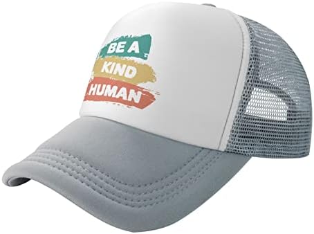 Be-a-vrste Human-Be-Kind-kind Mens Womens Mesh Hats Teens bejzbol kapa Summer Trucker Hat for Outdoor Sprots Black