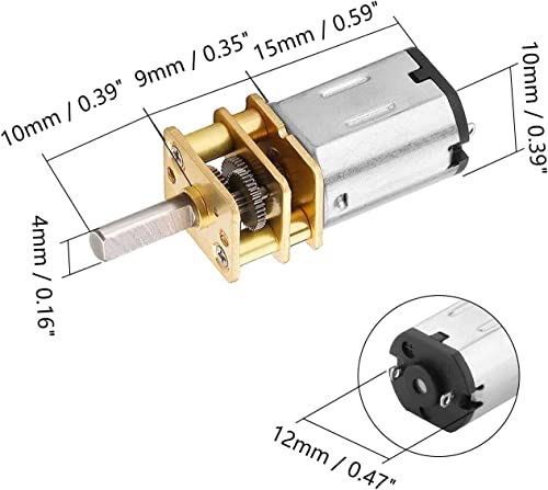 Bettomshin Mini zupčani motor DC 3V 75RPM Micro zupčani motor, motor za smanjenje brzine GA12-N20 za RC automobil, model robota, igračke za robot, igračke DIY motora