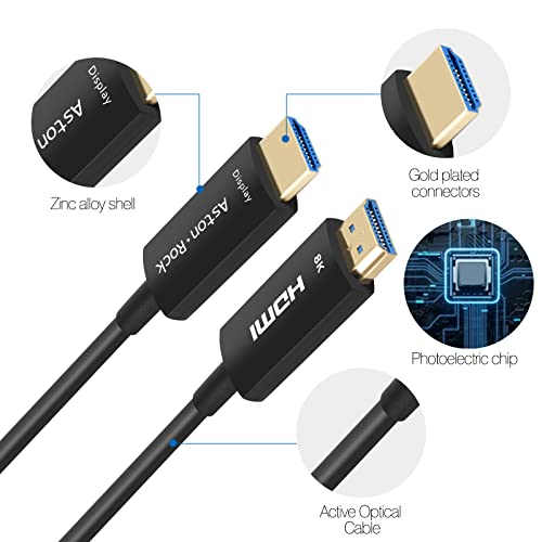 Aston Rock 8k optički HDMI kabl 75ft, dugi hdmi 2.1 kabl,48gbps Bandwidth podržava HDR HDCP2.3 eARC 8K60Hz,4k 120Hz kompatibilan sa