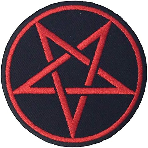 Goth poganski simboli pentagram patch vezeni pripis gvožđe na šivanju grbeva