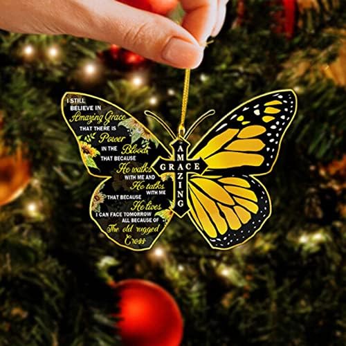 Momker ukrasi leptir ukrasi leptir Jeremiah božićni ukrasi umjetna Holly Garland na otvorenom