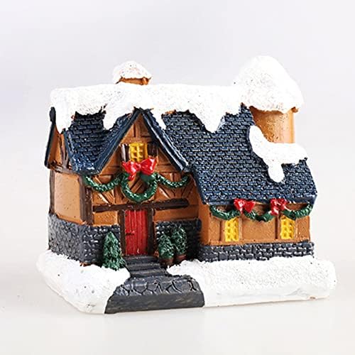 Mali ukras Božićna kuća up selo Svjetlina ukrasna smola kuća za kuću za kućnu sniježnju Božićni chalet
