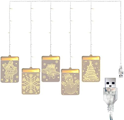 Prozorska žičana svjetla 3d akrilna bajkovita svjetla Božićna dekoracija viseća lampa sa USB napajanjem za unutrašnju vanjsku Božićnu