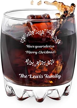 Maverton Universal Whisky glass for man-personalizirana čaša za Božić - čaša za piće za ženu-prilagođena čaša za viski za parove-za ljubitelje viskija-Sretan Božić
