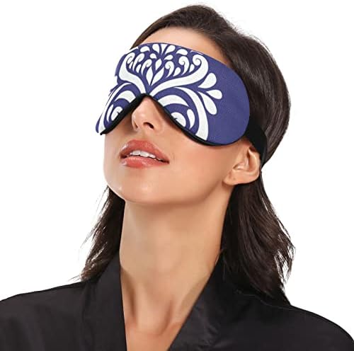 Wellday Sleep Maska barokna Damask Navy Plava noćna sjenila za oči Soft Comfort Blisefook blokiranje Podesivi kaiš za muškarce Žene
