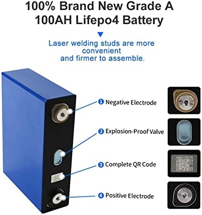 HenGyun Art Lithium baterija 3.2V 1/4/8/16 / 32pcs 100Ah LifePo4 baterija DIY 12V 24V litijumčarska baterija pogodna za RV električnu košaricu