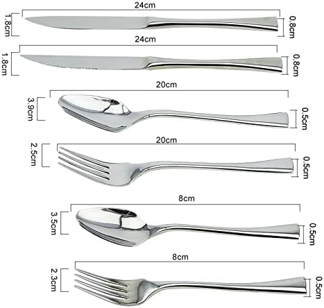 Set srebrnog posuđa, set posuđa za 2, nadograđeni set pribora za jelo od nerđajućeg čelika, set kašika i viljuški za kućnu kuhinju, uključuje nož/viljušku/kašiku, sef za pranje sudova-srebro