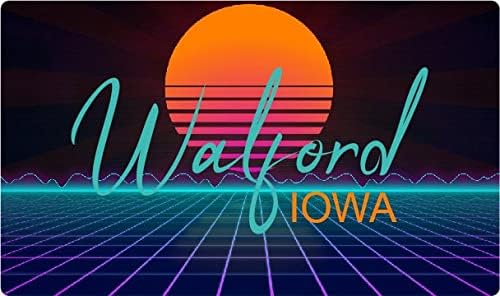 Walford Iowa 2 x 1,25-inčni vinilni decal Stiker Retro Neon Dizajn