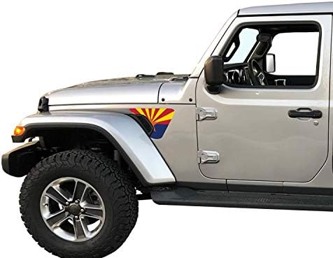 Tower naljepnice Arizona State Flag Fender otvor za umetne: 2018 i gore Jeep Wrangler JL JT Sport Moab Sahara visina