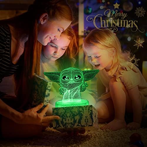 YUXIAOMM Božić igračke za djecu 3d igračke noćno svjetlo, 3 uzorka 16 boja promjena dekor lampa sa daljinskim upravljačem rođendan