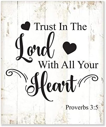 Poverenje u Gospoda sa svim srcem Drveni znak Biblijske poslovice 3 5 religiozni znakovi Christian Isus Bible Verse Dekorativni plak