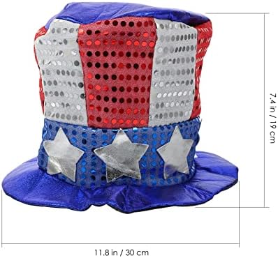 Nolitoy Dan nezavisnosti dekoracije Patriotski šeširi ujak cilindar 4. jula šeširi Dan nezavisnosti SAD cilindar Patriotski sjajni