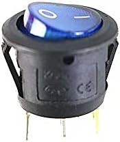 Ezzon KCD1 okrugli crveni, žuti i plavi zeleni 3pin SPDT uključen / isključen Rocker Power prekidač AC 125V / 10A 250V / 6A sa svjetlom