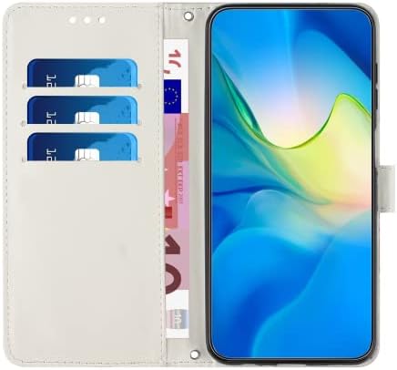SUPWALL torbica za novčanik Fit Za Samsung Galaxy A14 5G poklopac sa 3 držača za kartice | odvojiva narukvica od mramorne PU kože | Magnetna preklopna futrola sa olovkom / Pink