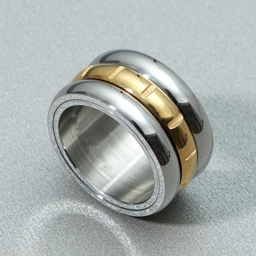 Koleso poznati prstenovi za muškarce žene 14kgp 316L ljubavni prstenovi 12mm širina-05710