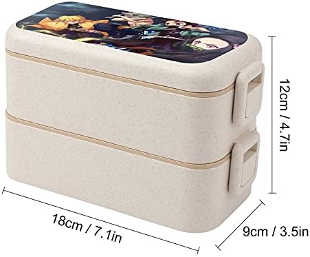Autoceanski anime štampanje kutija za curenje za punjenje posuda za skladištenje hrane, prenosiva dvostruka kutija, pogodna za uredski školski kamp piknik