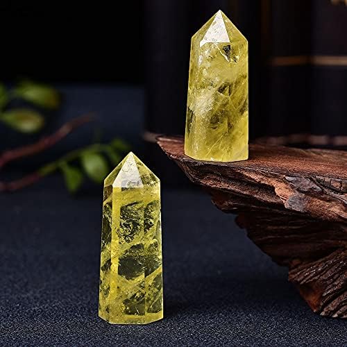 Binnanfang AC216 1pc Prirodni citrinski kristalni točki zacjeljivanje Obelisk žuti kvarcni štapić Prekrasan ukras za kućni dekor Reiki Stone Piramid Crystali