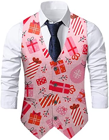 Muški božićni suit prsluk muški ružno božićno odijelo prsluk jakna smiješna Xmas Party za odmor za zabavu