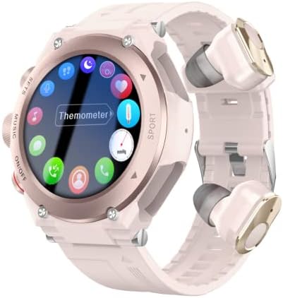 Finden Smart Watch sa ušima MP3 Bluetooth slušalice 3 u 1 1,28 inčni SmartWatch ugrađeni bežični uši za uši zvučnik okrugli fitness tracker glazbeni karoserijski temperatura monitor za otkucaje srca