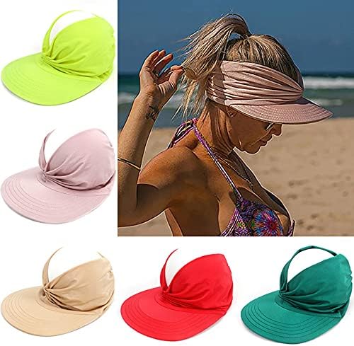 Sunčani šešir za žene Ljeto plaža Kati za glavu za glavu za sunčanje široki ponytail šešir