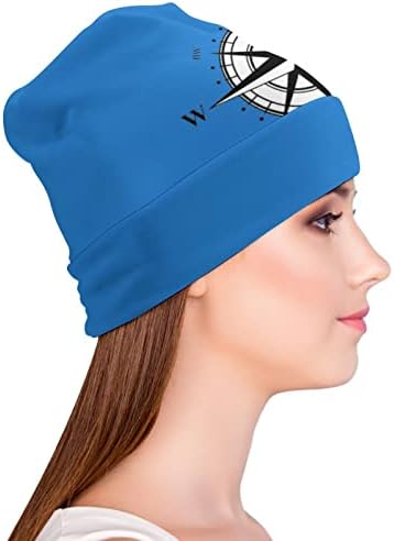 Compass Beanie Cap Meko toplo pulover pulover kapu za spavanje za spavanje za uniseks