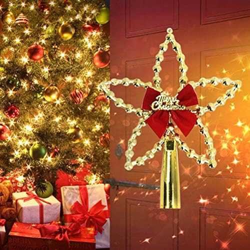 Abaodam 3pcs Star Topper Božićno ukrašavanje stabla Treetop Bowknot Star Ornament
