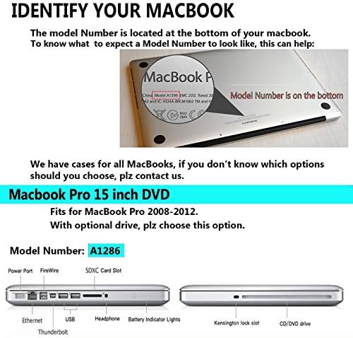 BizCustom MacBook Pro15 CD Vintage Wood Music Player Distribucija boje Tvrda gumica i crna poklopac tastature za MacBook Pro 15 CD-ROM model A1286, nema mrežnice