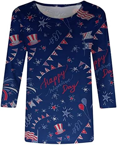 Odjeća Redovna fit pamučna Crewneck Graphic Lounge Capri bluza košulja za žene Jesen ljeto 3/4 rukava TOP FQ FQ