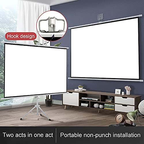 ZEELDE ekran projektora, sa postoljem - vanjski zatvoreni prijenosni ekran za brzo preklop 4: 3/16: 9 HD nezavisni projekcijski projekcijski