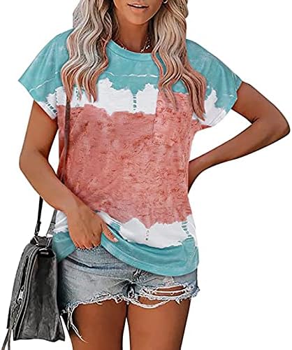 Dame Ljeto Jesen Crew Crt Top 2023 Trendi kratki rukav pamuk grafički lounge bluza za majicu za teen djevojke 5i