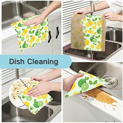 Sinestour limun zelena žuta kuhinja posuđe posuđe Postavite ručnike za pranje posuđa upijaju krpe za čišćenje krpe za čišćenje za brzo čišćenje obrišite