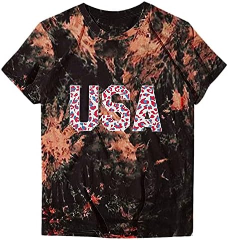 Sjedinjene Američke Države za žensku majicu za žene Ljetna majica kratkih rukava Američka ponosna majica TOPS 4. jula Dan memorijalnog