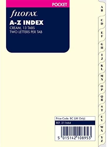 FiloFax Pribor A-Z Indeks, dvostruka džepna veličina - FF-211664