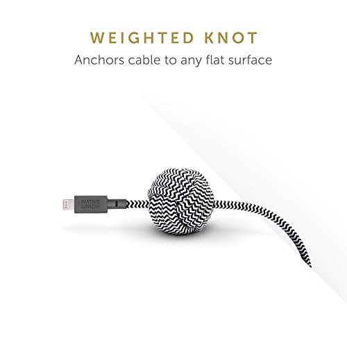 Noćni kabl za rodni ur - 10FT ultra jaki armirani [MFI certificirani] izdržljiva munja do USB kabla za punjenje sa ponderiranim čvorom