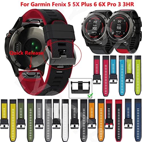 Fkimkf 26 22mm silikonske trake za brzo oslobađanje satova za Garmin Fenix 6x 6 Pro Smart Watch Easyfit Wrist Band 5 5x Plus 3hr narukvica