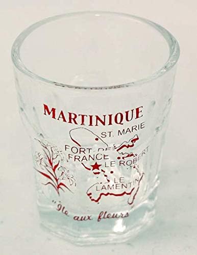 Martinique Vintage Karta Outline Shot Glass